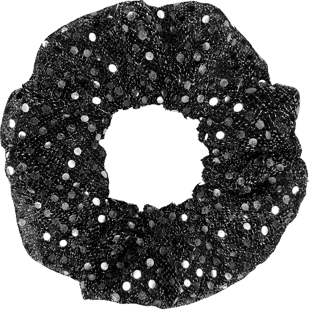 black sequin scrunchie
